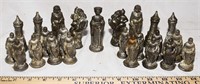 LOT - LEAD CHESS PIECES - INCOMPLETE SET