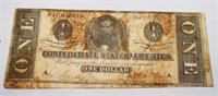 1864 ONE DOLLAR CONFEDERATE NOTE