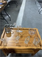 Mug, glass candle holders, and decorative dishes