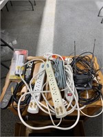 Miscellaneous cables, power strips, remotes,