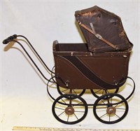 ANTIQUE DOLL STROLLER - SOME LOOSE STITCHING