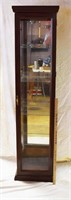 LIGHTED CHERRY CURIO CABINET