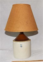 No. 2 STONEWARE JUG LAMP - COULD USE NEW SHADE