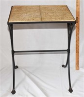 TILE TOP WROUGHT IRON STAND