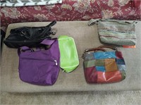 Assorted Purses and Green Travel Pouch