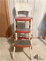 Vintage Red and White Cosco Step Stool