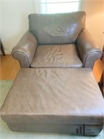 Leather Chair with Ottoman by Lloyds of Chatham