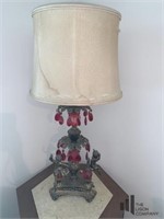 Vintage Loevsky Style Brass & Teardrop Table Lamp