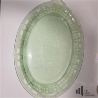 Green Sandwich Glass Platter