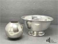 Pewter Bowl and Vase