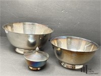 3 Oneida Paul Revere Reproduction Bowls