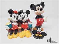Three Disney Mickey Mouse Figurines