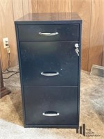 Black Metal Locking File Cabinet