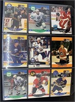 Sheet of NHL 1990 & 1991 Pro Set Hockey Cards