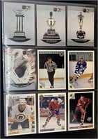 Sheet of NHL 1990 Pro Set Hockey Cards