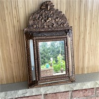 Copper Embossed Jewelry Cabinet w Mirror
