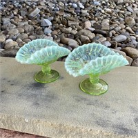 Vaseline Glass  Candy Dishes