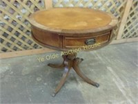 Victorian Mahogany Drum Table with Metal Capped