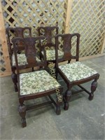 Matching Mahogany Side Chairs with Acanthus