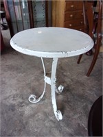 Wrought Iron and Painted Wood Patio Table