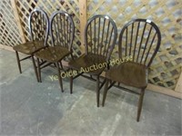 Mahogany Windsor Side Chairs with Minor Finish