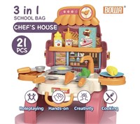 New 3 IN 1] BOWA School Bag Chef's House Toy Set