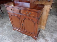Inlaid Mahogany Petite Console with Drawer