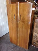 Nicely Fitted Burled Walnut Gentlemen's Wardrobe