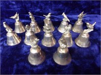 Set of 12 Silverplate Bird Bells