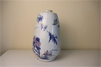 White/Blue Oriental Large Vase