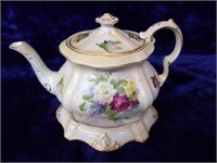 Palissy Porcelain Teapot with Underplate