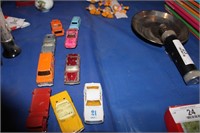 COLLECTION OF 9 CARS, CORGI, LESNEY & OTHERS