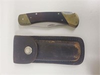 Schrade Knife & Sheath blade is 4" long