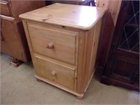 Unusual Knotty Pine 2 Drawer File Cabinet