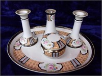 5 Pc Noritake Porcelain Dresser Set