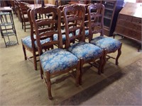 Outstanding Carved Oak Ladder Back Side Chairs