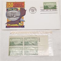 1950 1st Day Issue Federal Govt + Plate Block