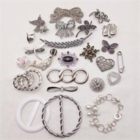 Silver-tone Brooches & Pins