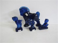 Imperial Glass Cobalt Horses