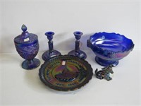 Imperial Glass 6pcs Carnival, Candle Sticks, Bowl