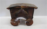 Imperial Glass Brown Slag Glass Pic Wagon