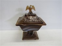 Imperial Glass Brown Slag Glass Eagle Covered