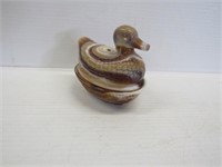 Imperial Glass Brown Slag Glass Duck on Nest