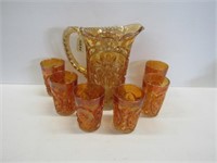 Imperial Glass Carnival Water Set