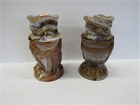 Imperial Glass Brown Slag Owls