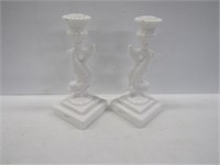 Imperial Glass Dolphin Candle Sticks