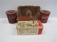 Tobacco Tins + Misc. Tray Lot