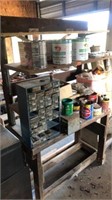 Wooden Work Bench, and screws and tool organizer