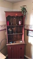 Wood Kitchen Decorative Cabinet and contents
