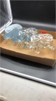 3-Glass Elephants with glass lids on top